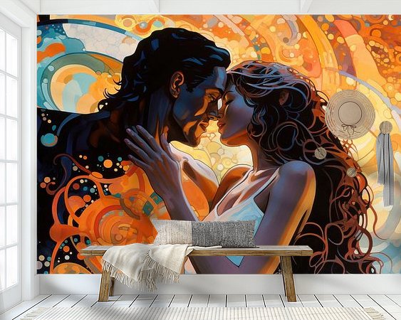 Voorbeeld van het werk in een kamer