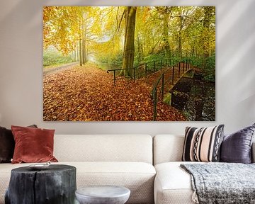 brug in een bos by Dirk van Egmond