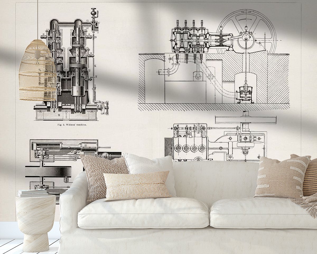 Voorbeeld van het werk in een kamer