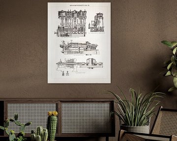 Vintage engraving Steam Engine II by Studio Wunderkammer