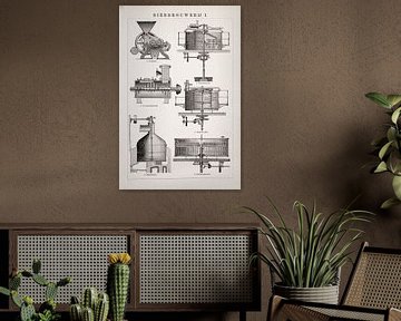 Vintage engraving Brewery I by Studio Wunderkammer