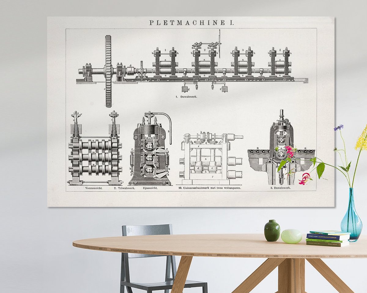 Voorbeeld van het werk in een kamer