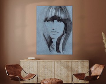 Woman on blue by Caro Jansen