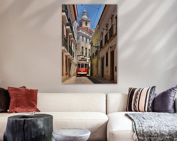 Historische tram in het historische centrum, Lissabon van insideportugal