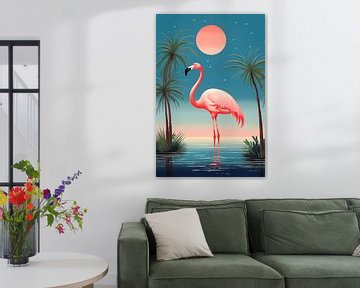 Tropisch flamingolandschap 03 van Matthias Hauser