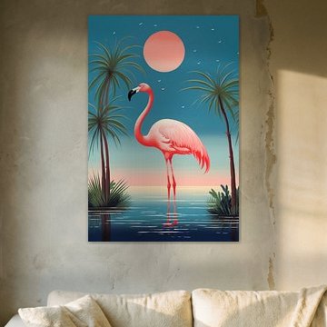 Tropical Flamingo Landscape 03
