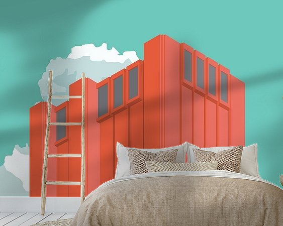 Voorbeeld van het werk in een kamer