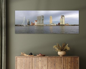 Rotterdam skyline on south bank of river Nieuwe Maas by Wim Stolwerk