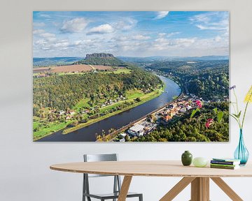 View over the Elbe to Saxon Switzerland by Rico Ködder