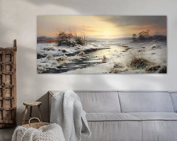 Lumière d'hiver | Peinture paysage d'hiver sur Blikvanger Schilderijen