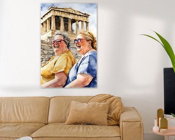 2 sociable ladies at the Acropolis by De gezellige Dames