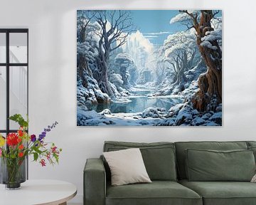 Paysage d'hiver mystique | Art de la nature en hiver sur Blikvanger Schilderijen