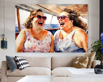 2 cosy ladies on a boat by De gezellige Dames