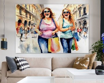 2 sociable ladies shopping in Milan by De gezellige Dames