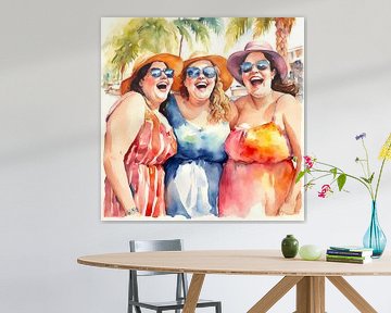 3 cosy ladies under palm trees by De gezellige Dames