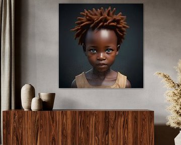 Afrikaans kindje, octane render portret van All Africa