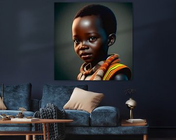 Afrikaans kindje 2, octane render portret van All Africa