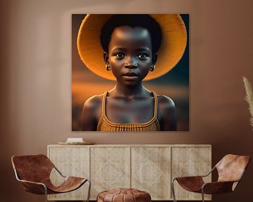 Afrikaans kindje 3, octane render portret van All Africa