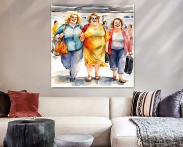 3 gezellige dames op het vliegveld van De gezellige Dames