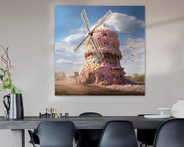 Voorbeeld van het werk in een kamer