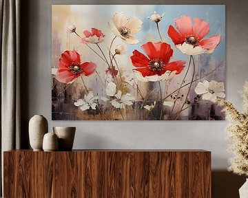 Coquelicots vibrants | Peinture de coquelicots sur De Mooiste Kunst