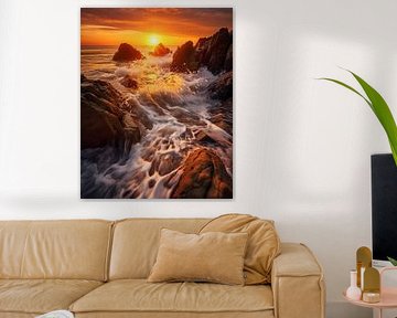 Coucher de soleil sur la mer