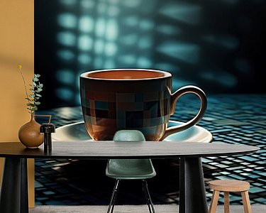 Voorbeeld van het werk in een kamer