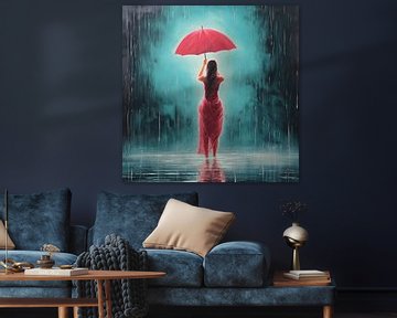 Malerei Romantischer Regenschauer von Art Lovers