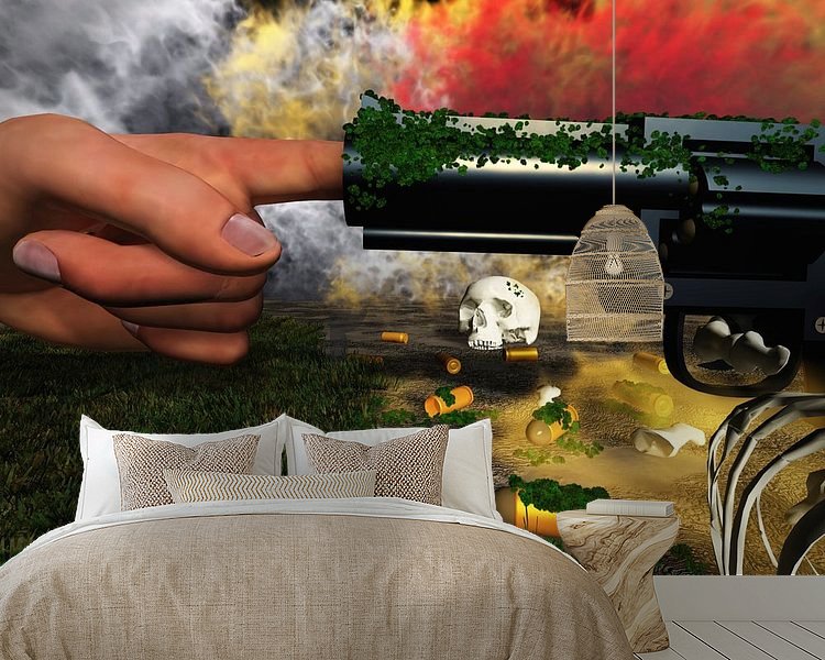 Voorbeeld van het werk in een kamer