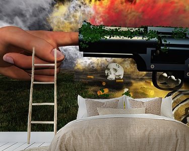 Voorbeeld van het werk in een kamer