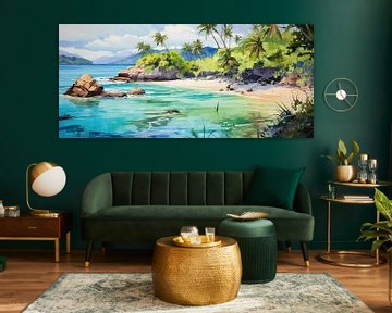 Vues des Seychelles sur Peinture Abstraite