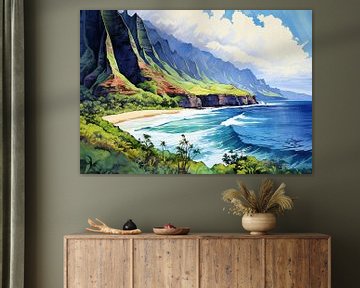 Hawaï Landschap van Abstract Schilderij