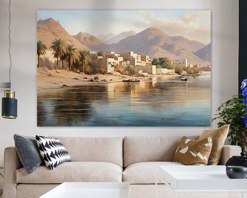 Zicht op Oman van Abstract Schilderij