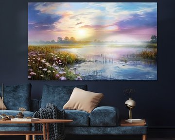 Landschaft mit sanften Farben von Gelissen Artworks