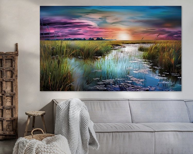 Voorbeeld van het werk in een kamer