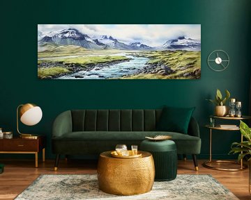 Peinture de l'Islande sur Peinture Abstraite