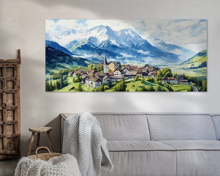 Voorbeeld van het werk in een kamer