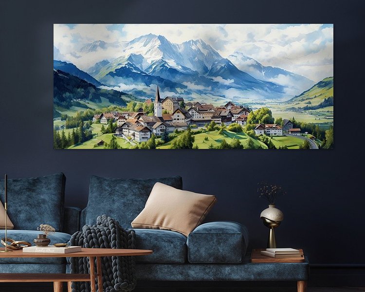 Voorbeeld van het werk in een kamer