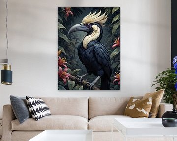 Botanische Vogelsammlung - Malabar von Wall Art Wonderland