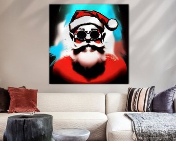 Père Noël avec lunettes de soleil sur The Art Kroep