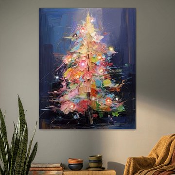 Kleurrijke, moderne en abstracte kerstboom van Studio Allee