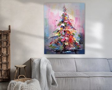 Kleurrijke, moderne en abstracte kerstboom van Studio Allee