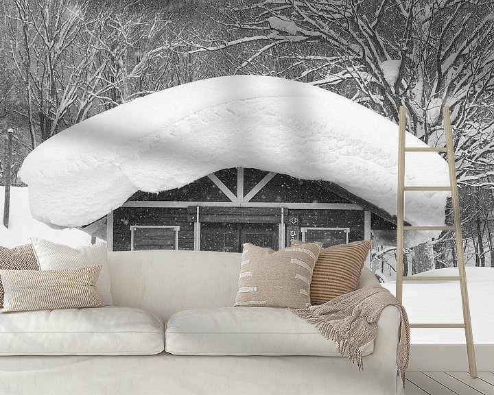 Beispiel fototapete: Haus mit Schnee in Japan von Menno Boermans