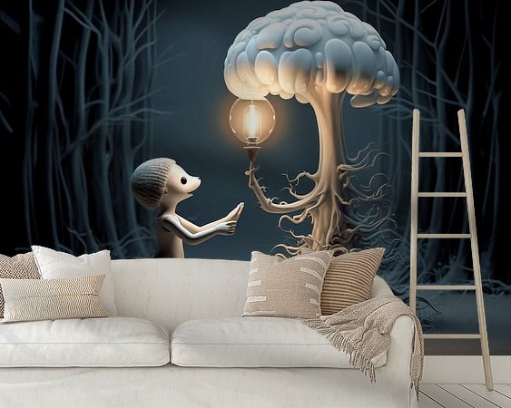 Voorbeeld van het werk in een kamer