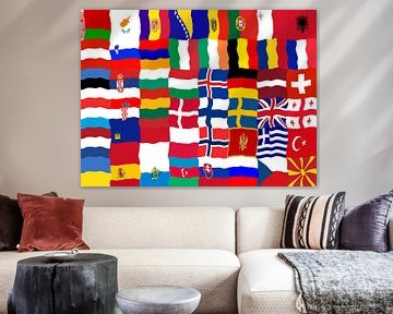 Europäische Flaggen wehen von Frans Blok