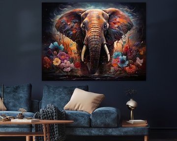Fantaisie florale : l'art de l'éléphant généré par l'IA sur Eva Lee