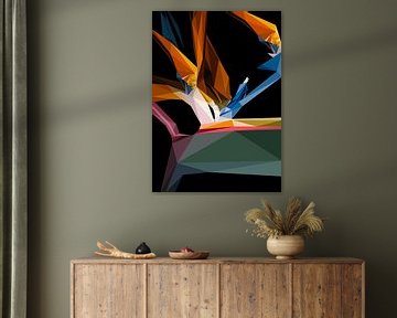 Abstract Close Up Strelitzia Flower Low Poly Art by Yoga Art 15
