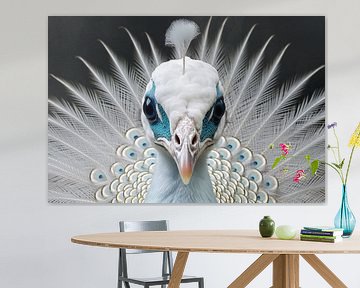 White peacock portrait