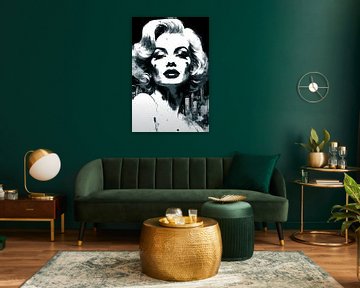 Zwartwit vrouwenportret Marilyn Monroe van Vlindertuin Art