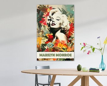 Affiche du portrait de Marilyn Monroe, glamour et hollywoodien sur Vlindertuin Art